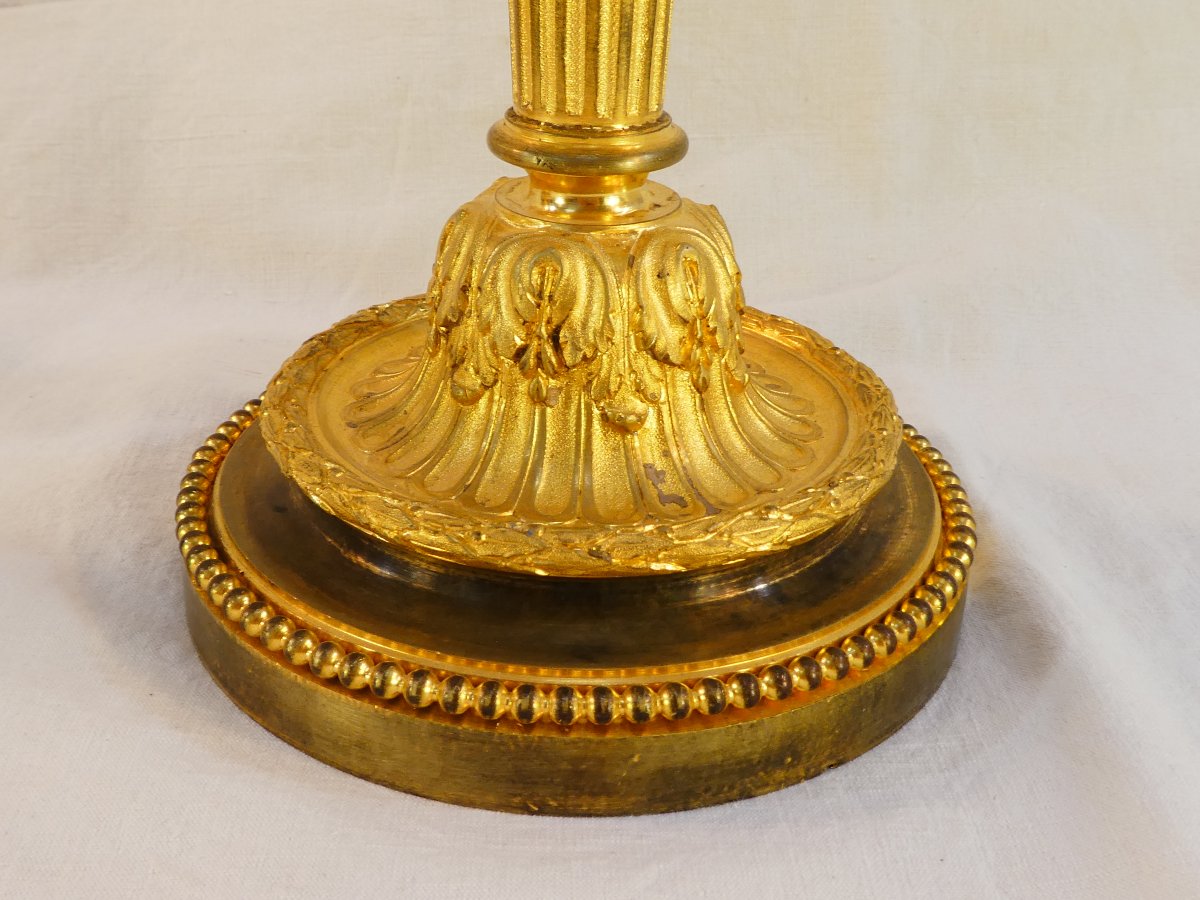 Large Pair Of 7-light Candelabers, 76 Cm, In Gilded Bronze, 19th-century-photo-1