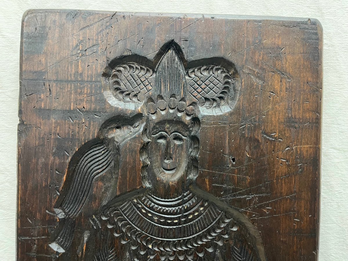 Grand et ancien moule a SPECULOOS en bois d'epoque 19eme 75 cm-photo-2