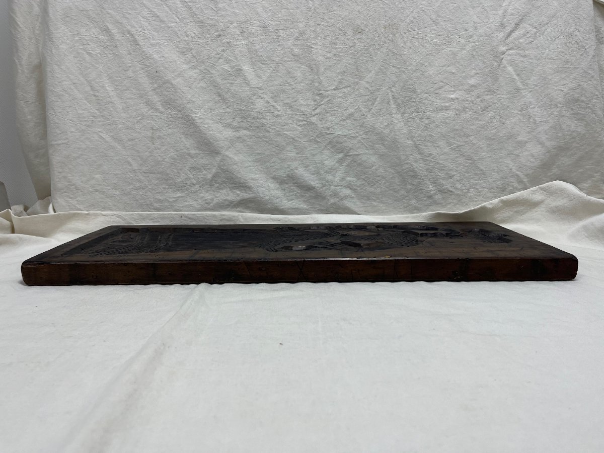 Grand et ancien moule a SPECULOOS en bois d'epoque 19eme 75 cm-photo-5