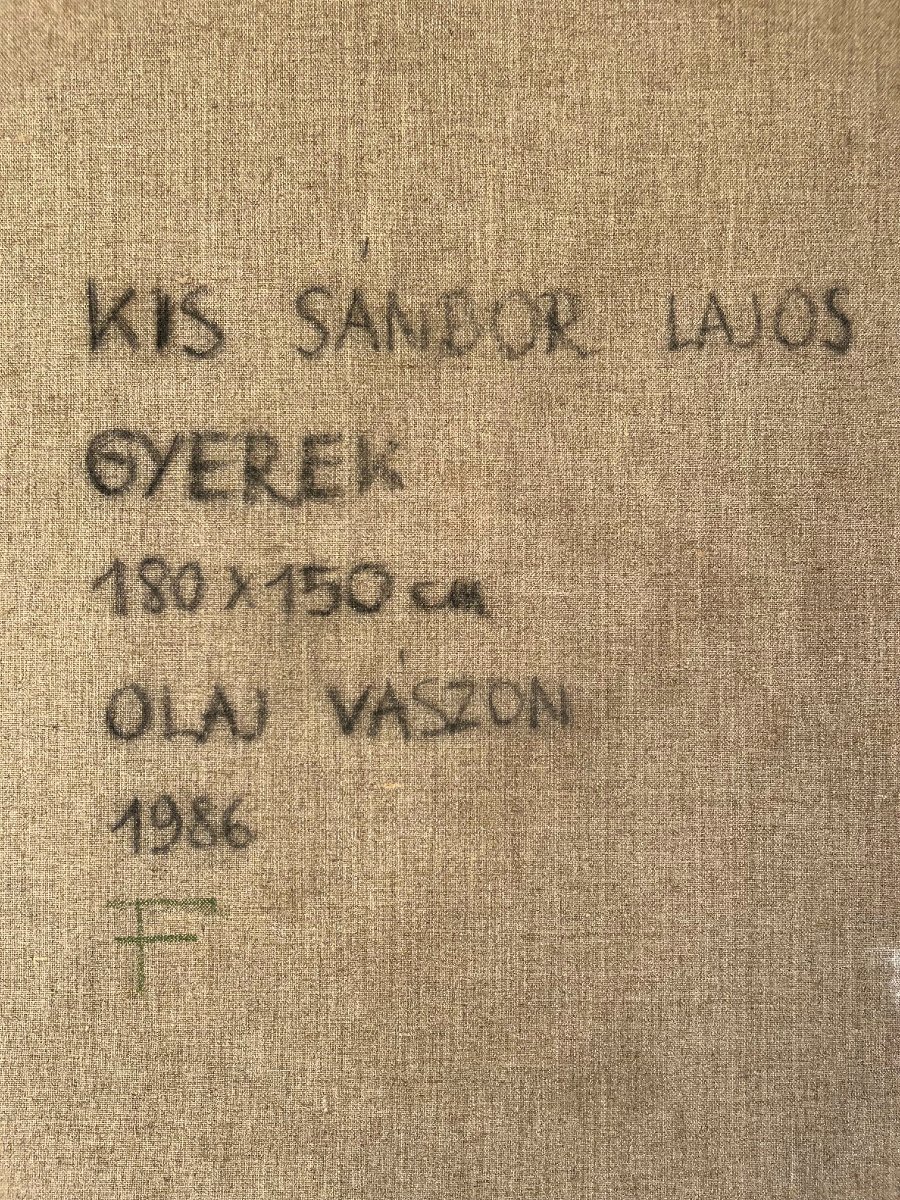 Rare Large Oil On Canvas Signed By The Hungarian Artist Kis Sandor Lajos-photo-7