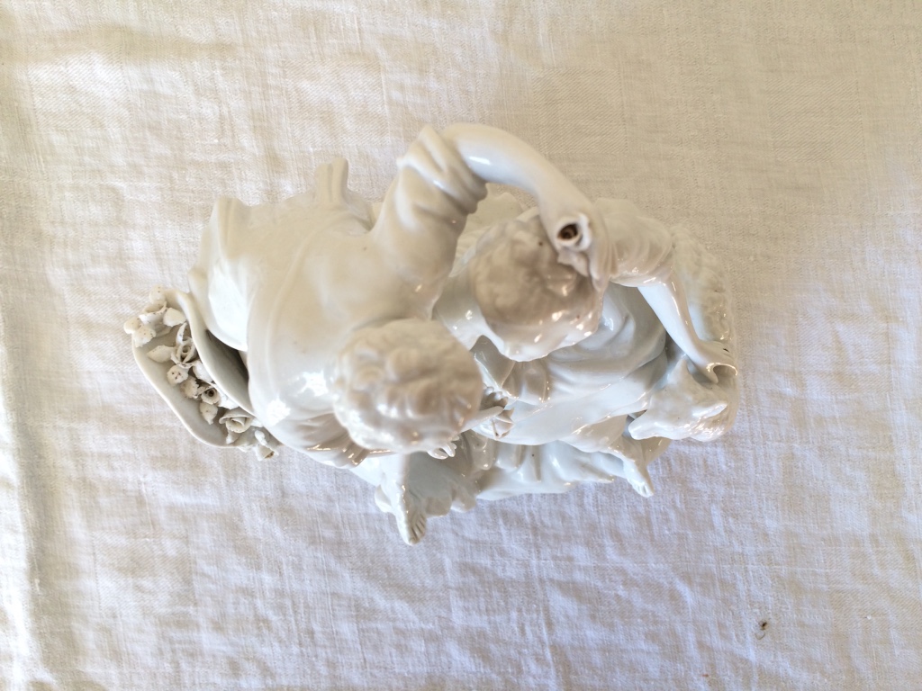 Porcelain Statue - Scene Galante Shepherd And Bergere-photo-2