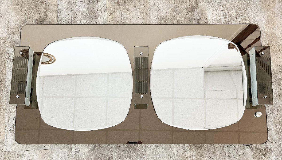 Large Vintage 70s Double Glazed Mirror