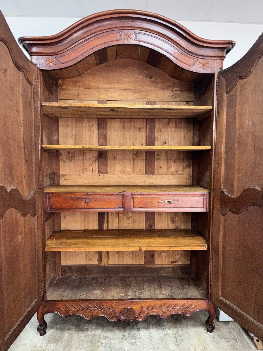 Large Louis XV Wardrobe In Cherry Wood From The Beginning Of The 19th Century Dated 1802-photo-1