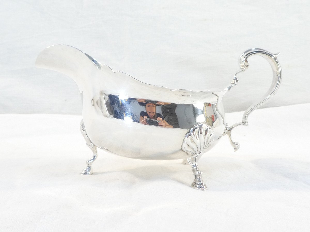 Sauceboat In Sterling Silver Lion Passer Birmingham 1929 English Silver-photo-4