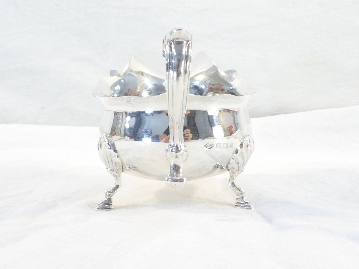 Sauceboat In Sterling Silver Lion Passer Birmingham 1929 English Silver-photo-1
