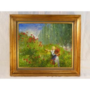 Jean-paul Surin - Shellfish Picking - Oil On Canvas