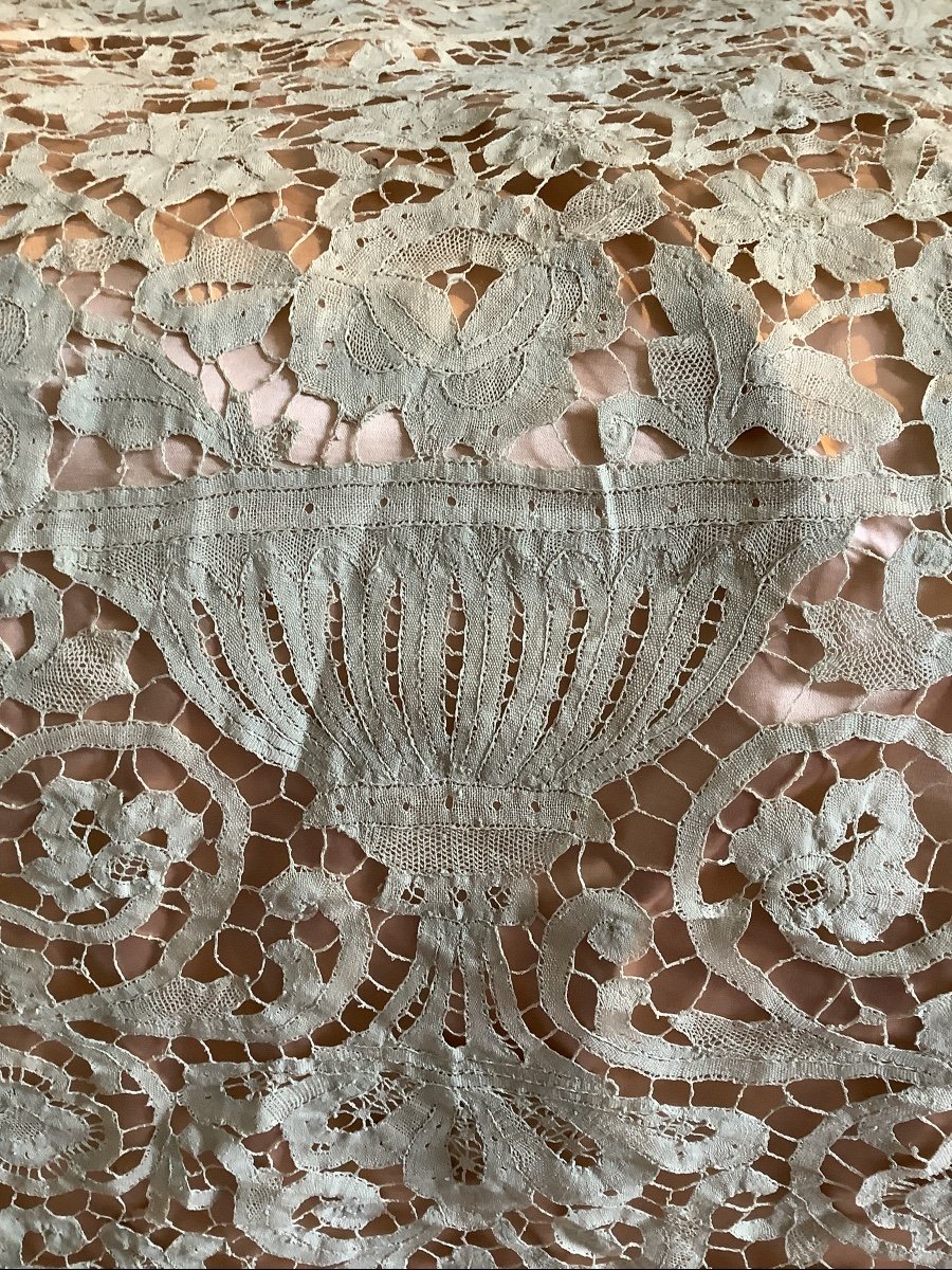 Duchess Of Bruges Lace Bedspread XIX Em Century-photo-1