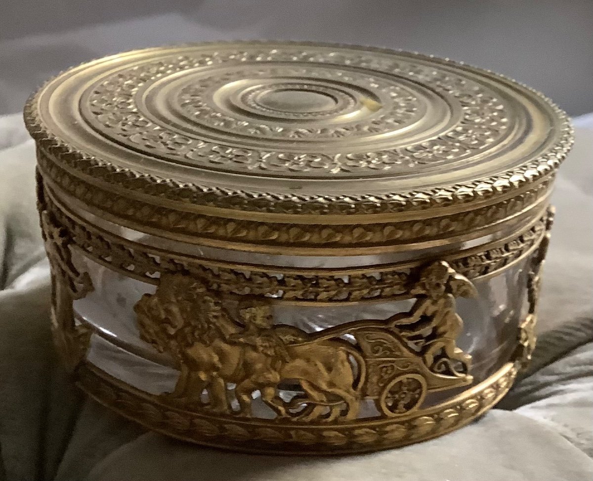 Petite Boîte En Cristal Montée En Bronze époque Charles XX
