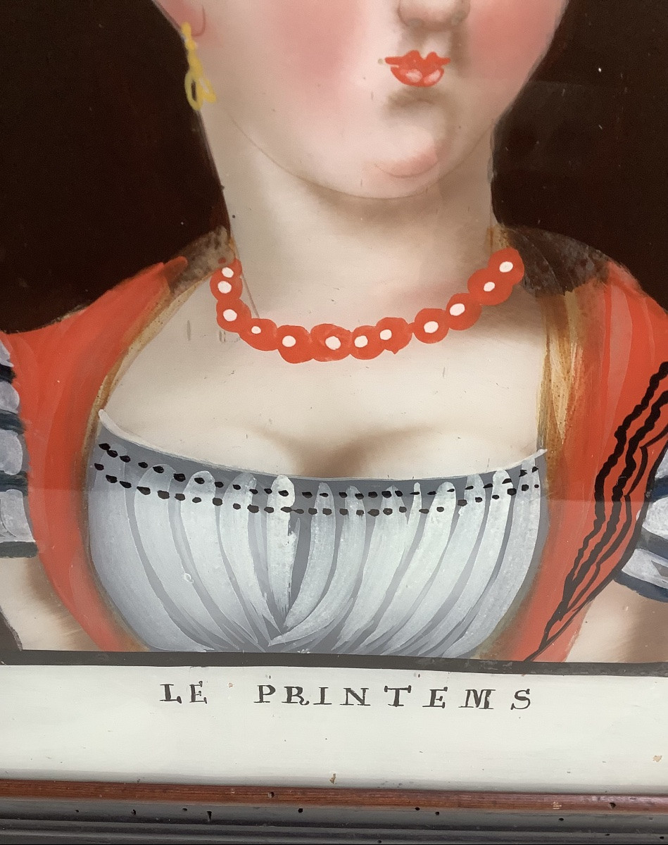 Portrait De Une Femme  Fixe Sur Verre 19 Em Siècle -photo-4