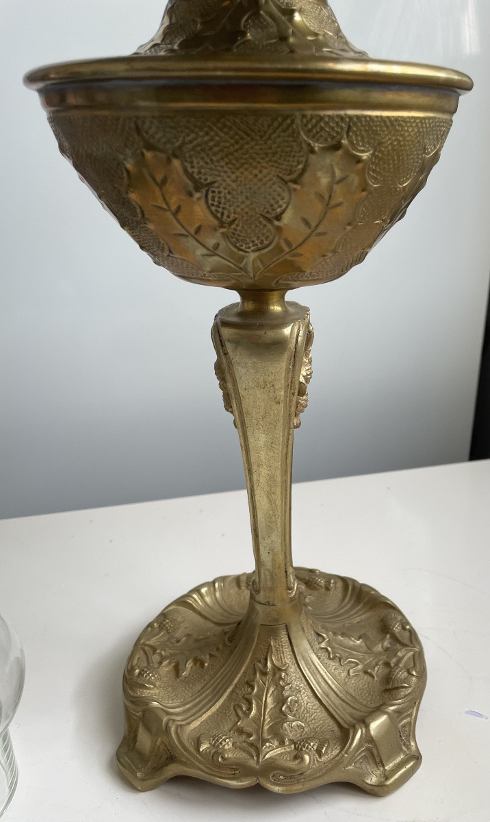 Bronze And Brass Oil Lamp, 1900s -photo-4