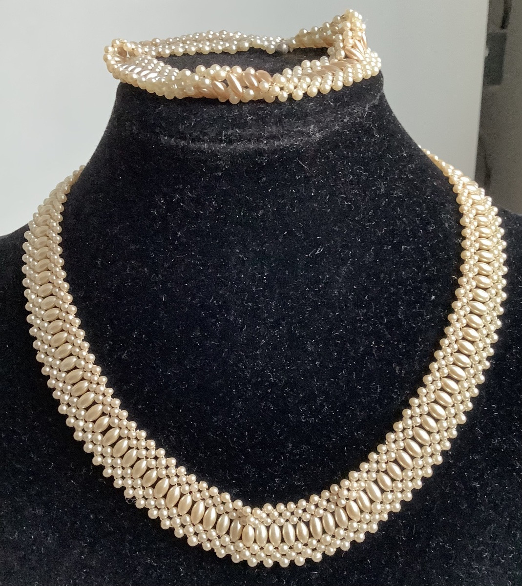 Collier Et Bracelet Avec Perles Fantaisie -photo-2