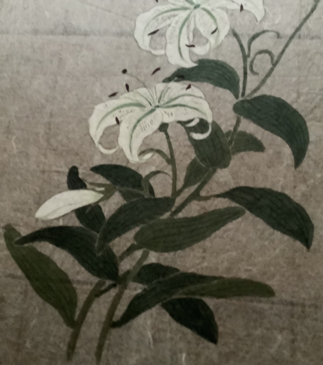 Une paire de peintures en gouache sur papier en soie japonais -photo-2