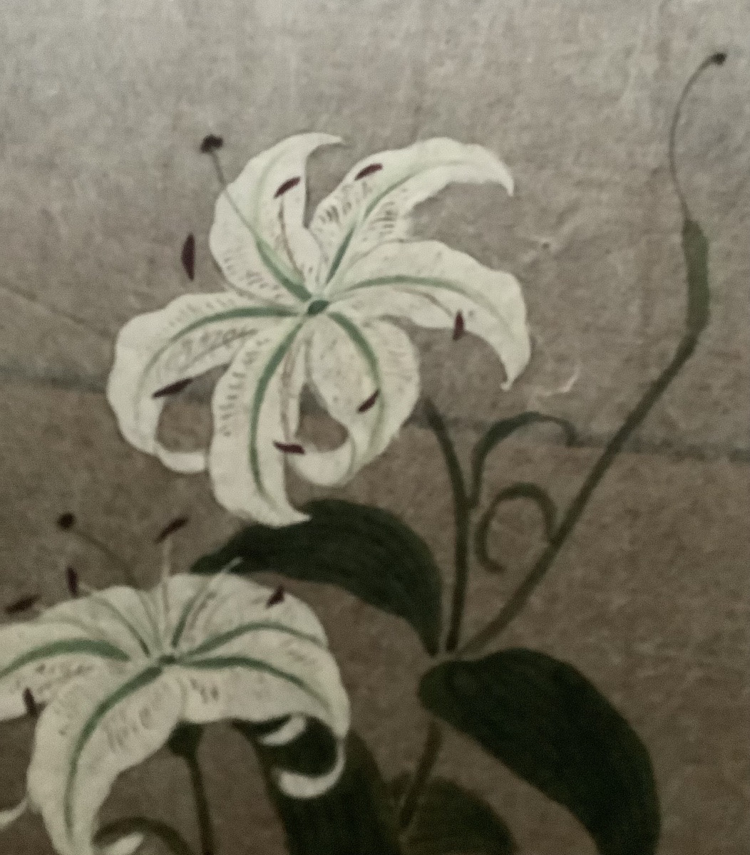Une paire de peintures en gouache sur papier en soie japonais -photo-3