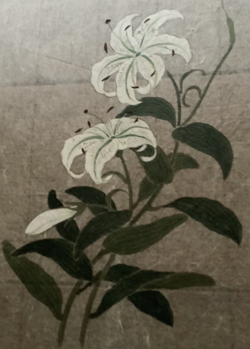 Une paire de peintures en gouache sur papier en soie japonais -photo-4