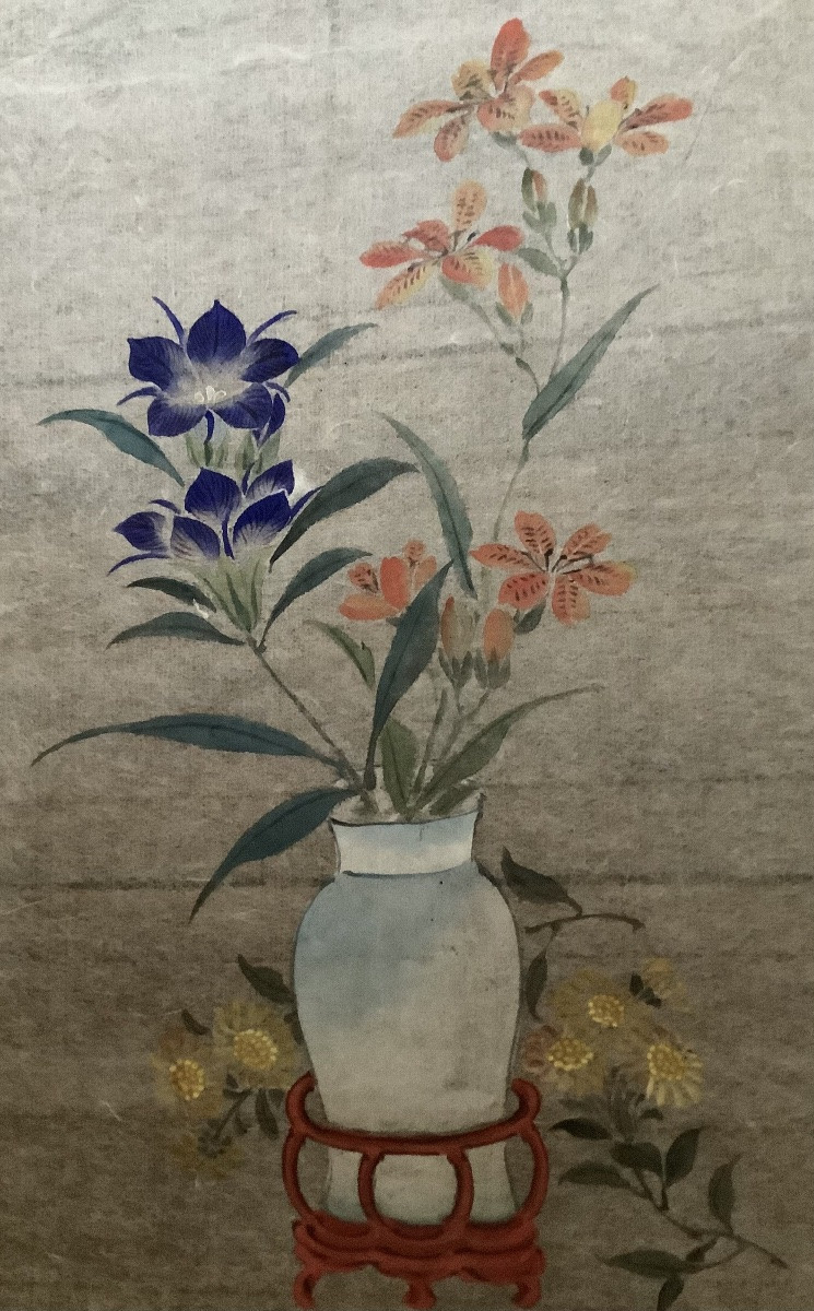 A Pair Of Gouache Paintings On Japanese Silk Paper-photo-3
