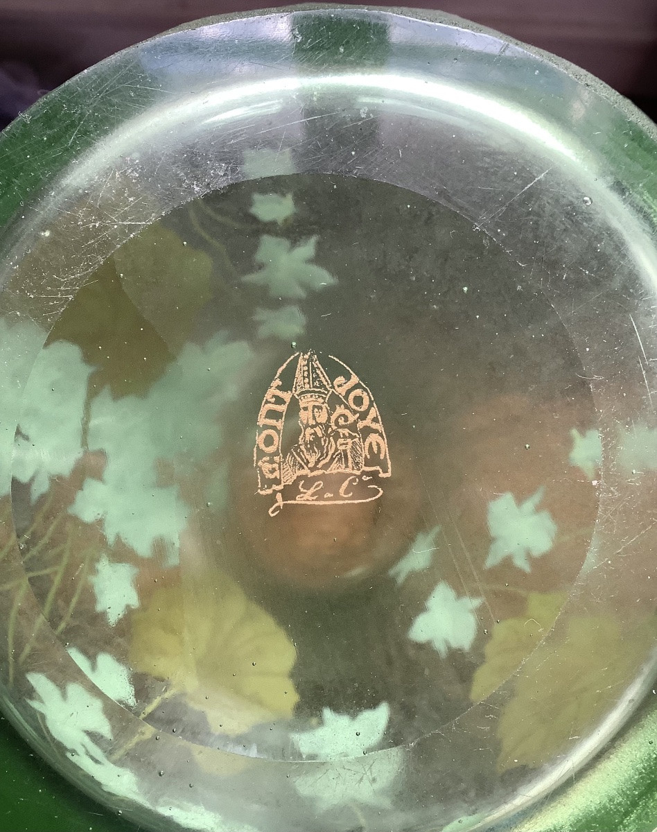 Large Frosted Glass Vase With Legras Scales By Montjoye-photo-3