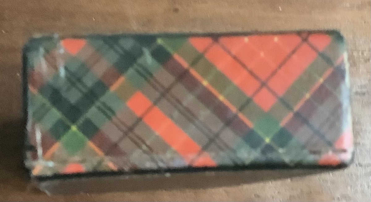 Ancienne boite en bois tartan Ecossais -photo-3