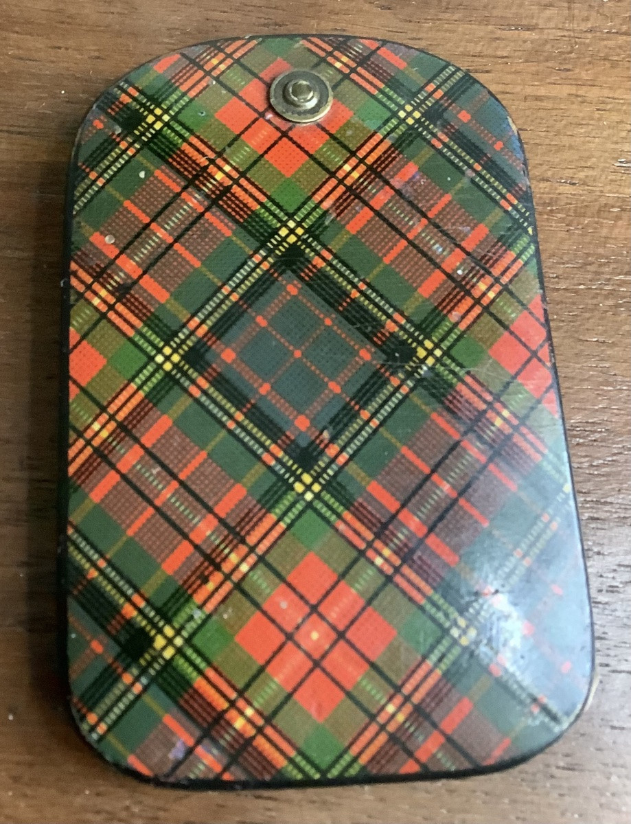 Scottish Tartan Wooden Notebook With Bone Leaves-photo-3