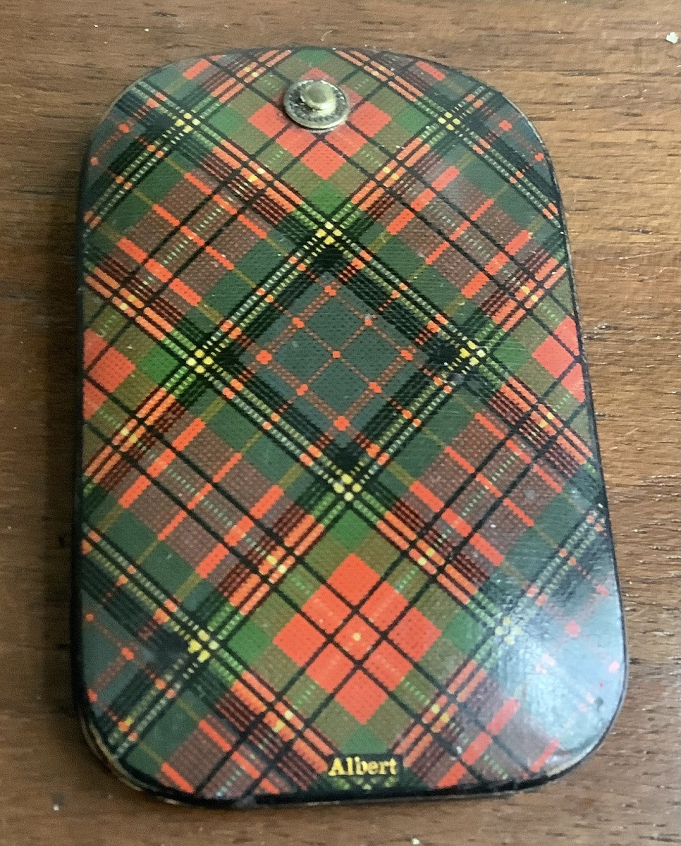 Scottish Tartan Wooden Notebook With Bone Leaves-photo-4