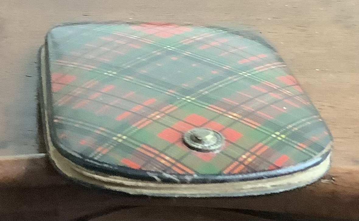 Scottish Tartan Wooden Notebook With Bone Leaves-photo-1