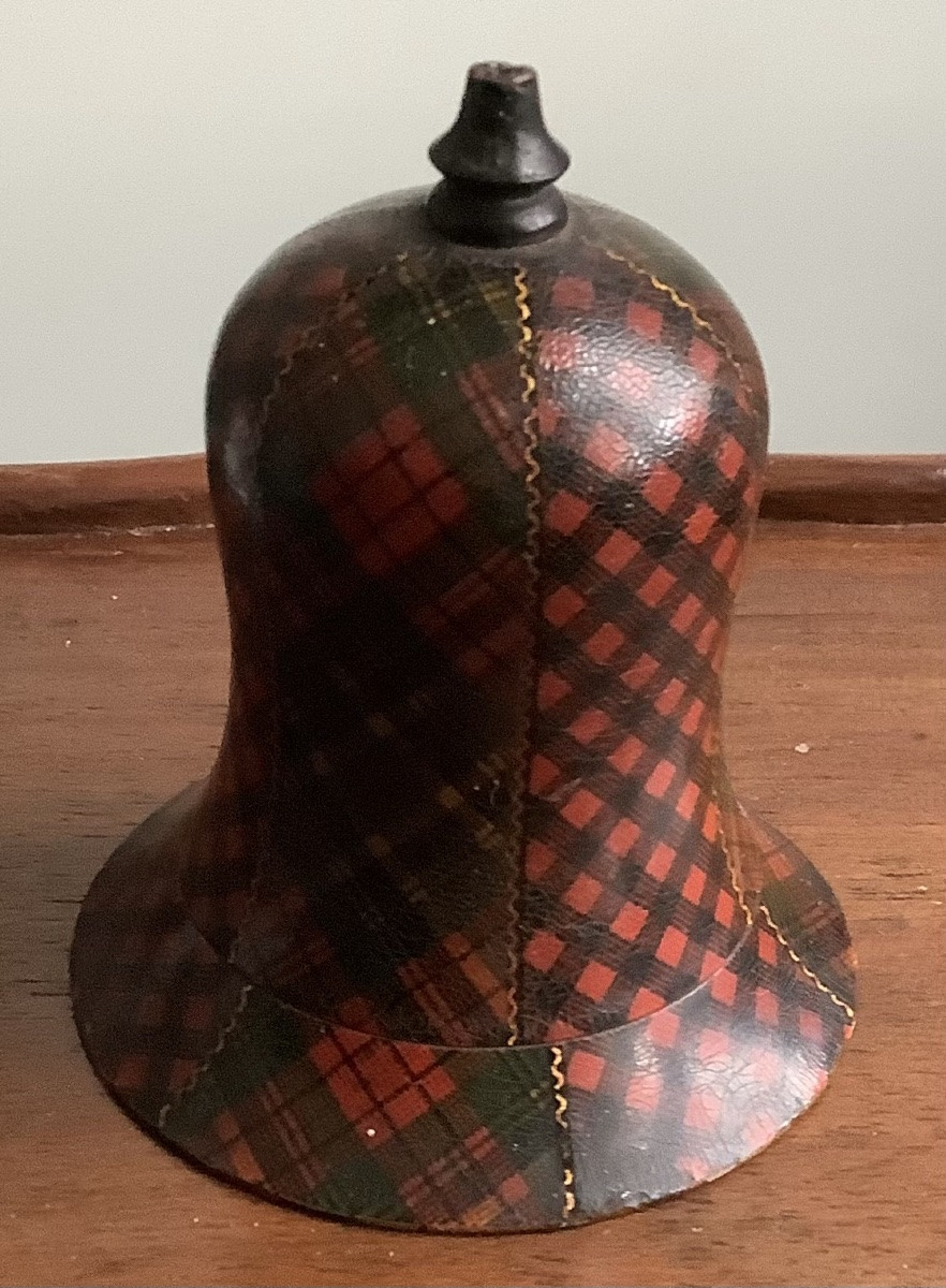 Antique Scottish Tartan Wooden Match Striker Box-photo-2