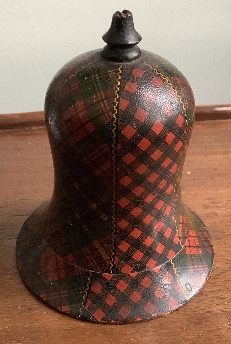 Antique Scottish Tartan Wooden Match Striker Box-photo-3