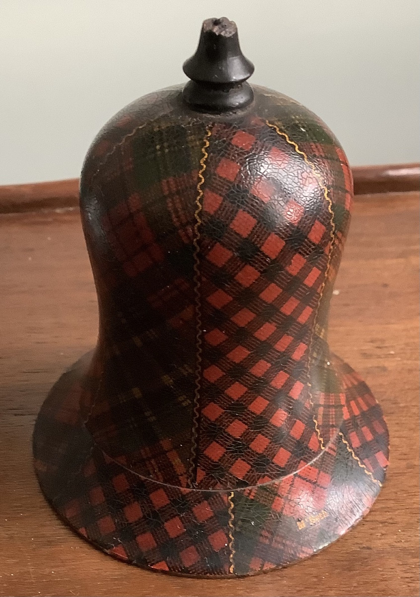 Antique Scottish Tartan Wooden Match Striker Box
