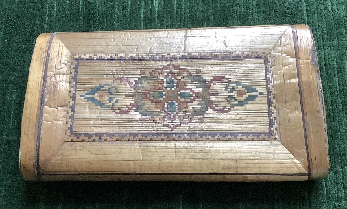 Étui cigarettes en marqueterie de paille-photo-2