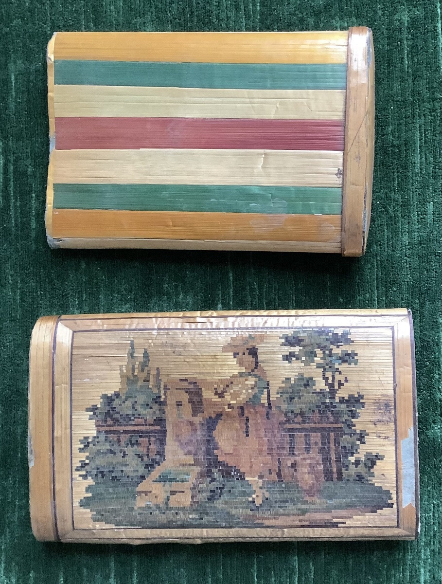Étui cigarettes en marqueterie de paille-photo-3