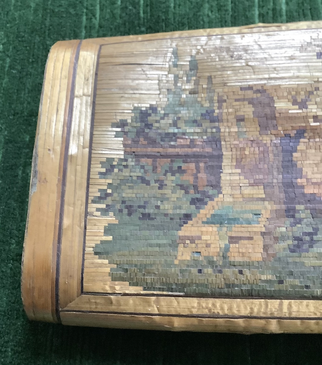 Étui cigarettes en marqueterie de paille-photo-1