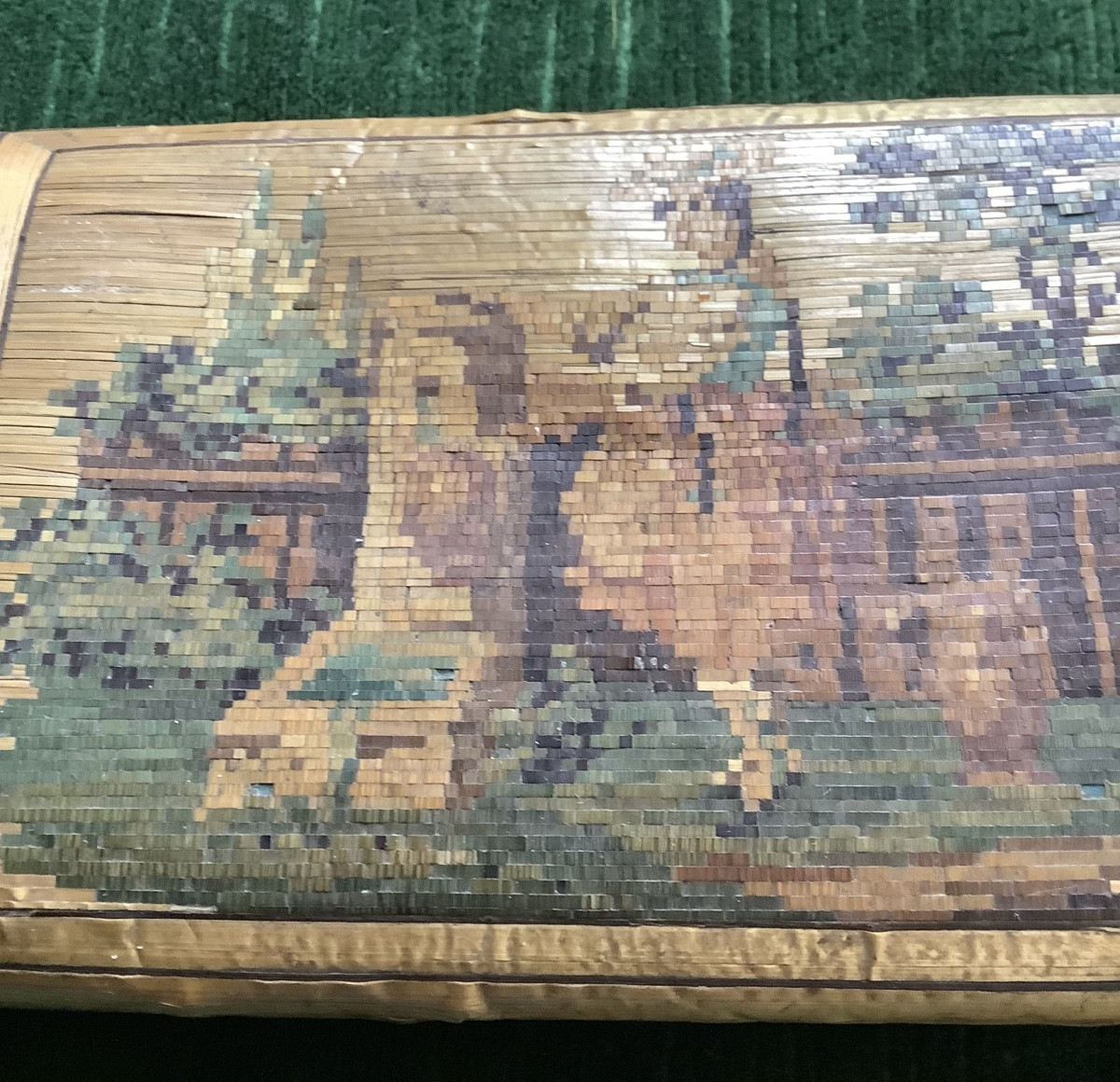 Étui cigarettes en marqueterie de paille