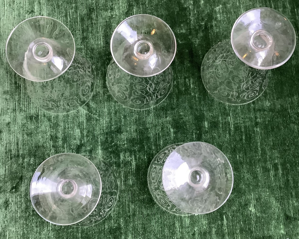 5 verres de vin cristal de Baccarat avec son pichet-photo-4