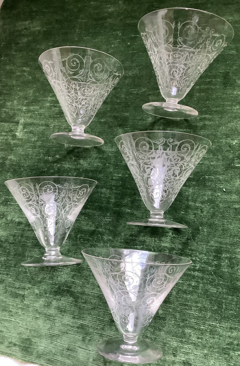 5 coupes de champagne cristal de Baccarat model Michelangelo -photo-4