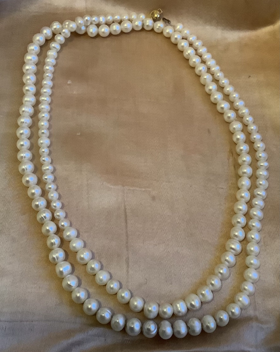 Perles de culture en baroque 117 cm longueur -photo-3