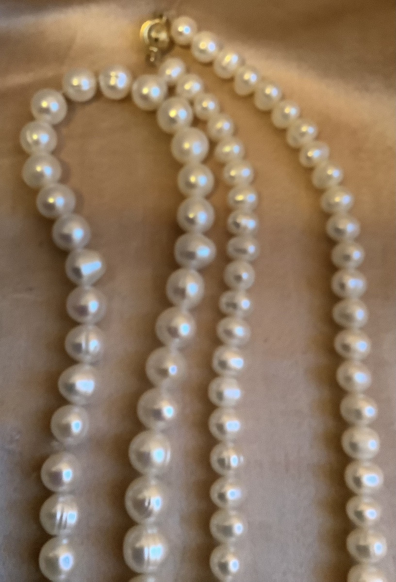 Perles de culture en baroque 117 cm longueur -photo-3