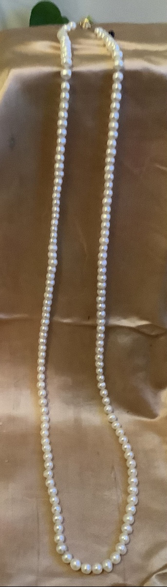 Perles de culture en baroque 117 cm longueur 