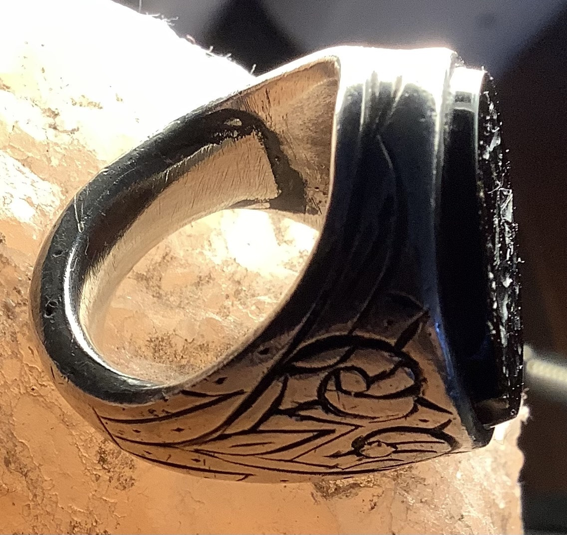 A Silver Ring With An Engraved Red Glass Intaglio Depicts Apollo On A Chariot.-photo-3