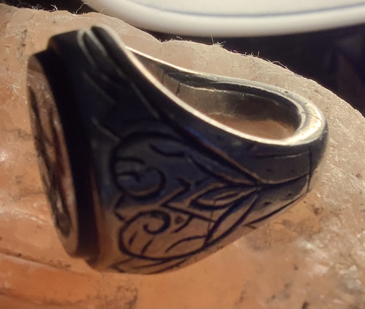 A Silver Ring With An Engraved Red Glass Intaglio Depicts Apollo On A Chariot.-photo-4