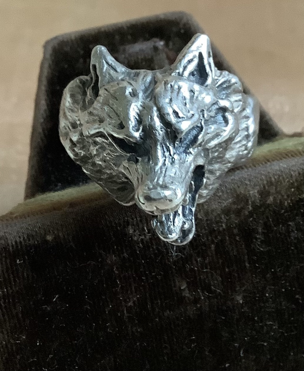 Bague en argent présente loup-photo-2