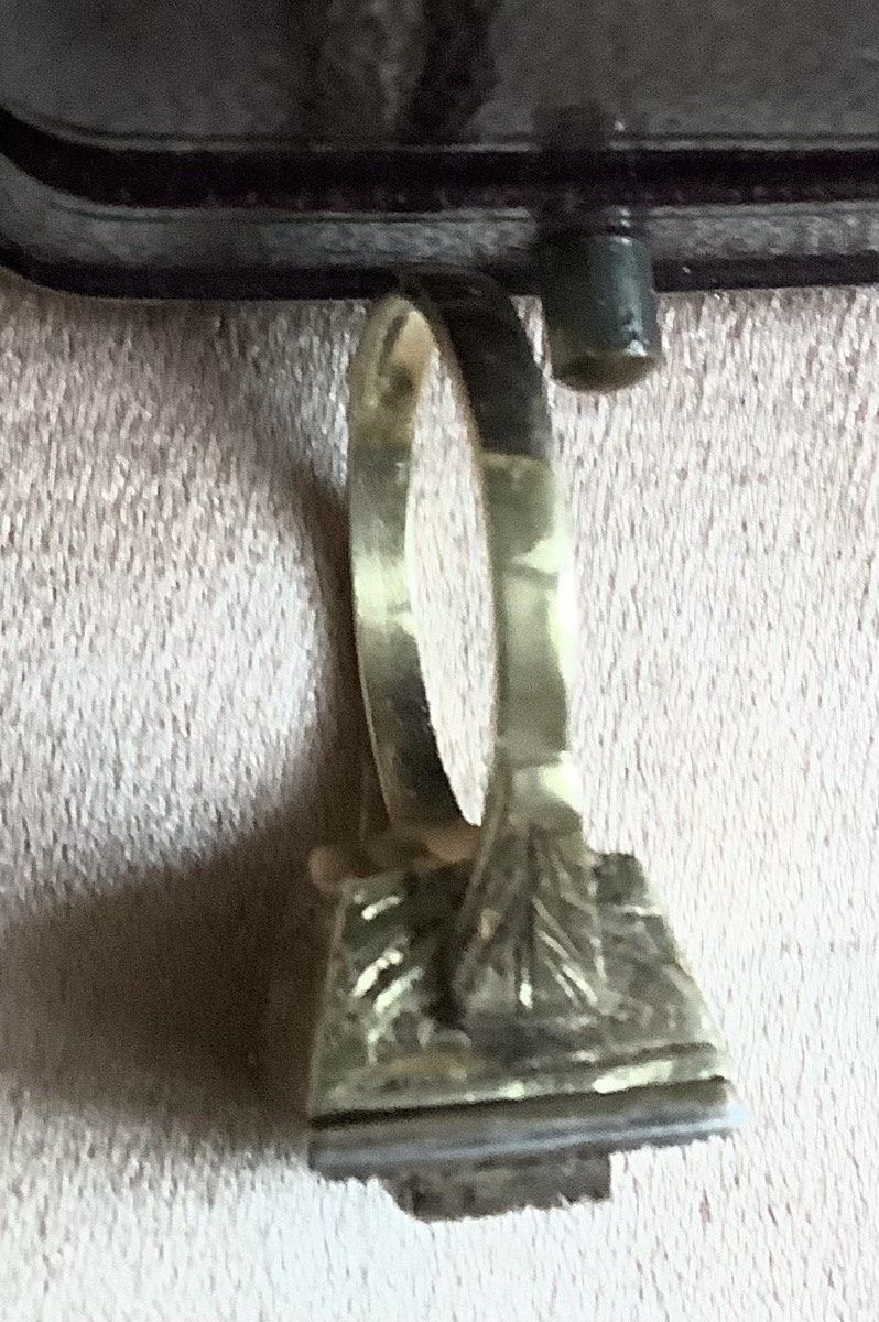 Bague - ancienne à secret en or et argent  d’une émeraude ornée de diamants en rose-photo-6