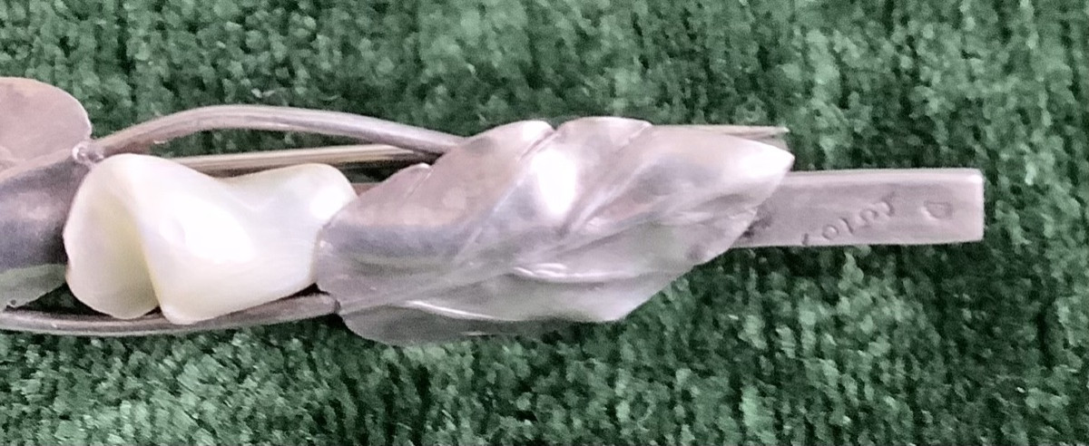 A Silver Brooch Adorned In The Center With A Baroque Mother-of-pearl Pearl, Circa 1900-photo-3