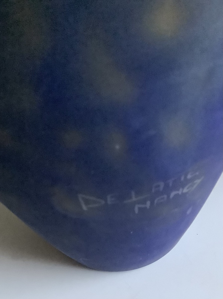 Glass Paste Vase Signed Delatte Nancy-photo-3