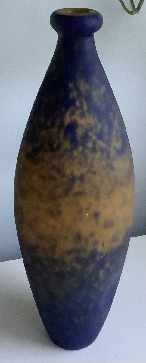 Glass Paste Vase Signed Delatte Nancy