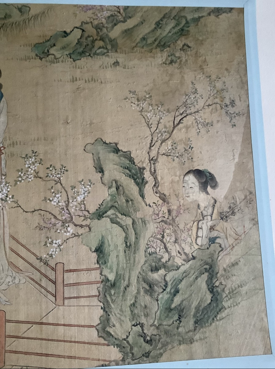 Chinese Painting, A Gouache On Silk From The 19th Century -photo-3