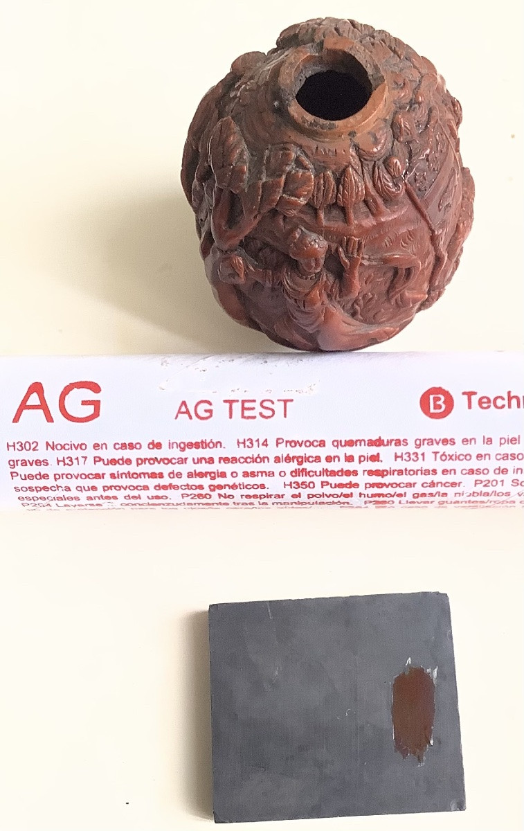 Flacon en noix de corozo sculté XIX em siècle -photo-2