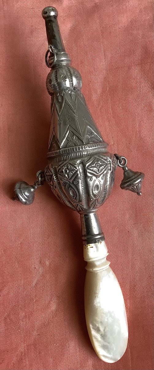 Hochet siffleur en argent massif d’époque XIX em siècle -photo-2