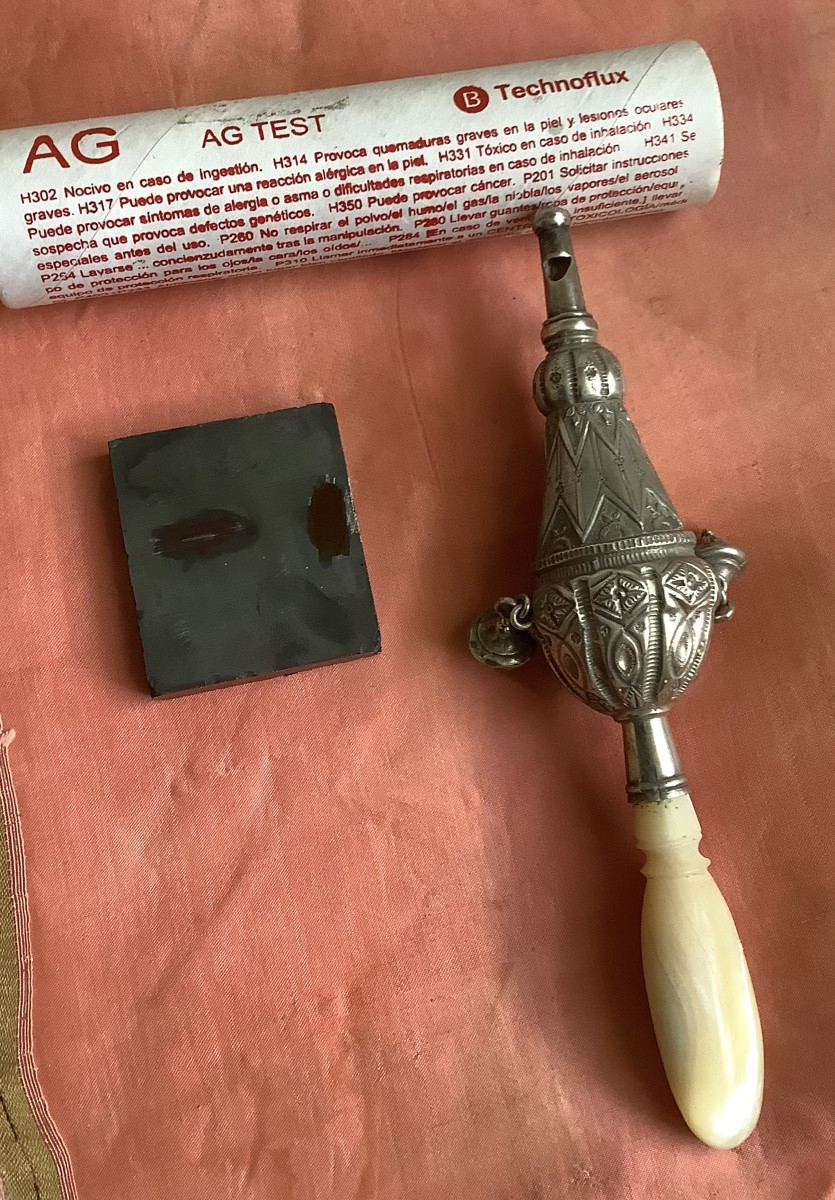 Hochet siffleur en argent massif d’époque XIX em siècle -photo-4