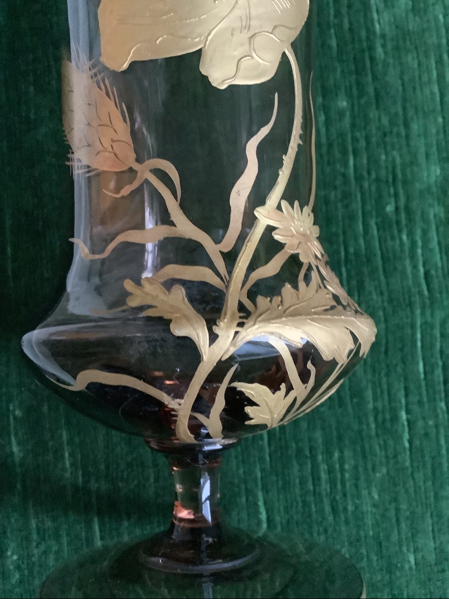 5verres  de Bacarrat décor des anémones -photo-3