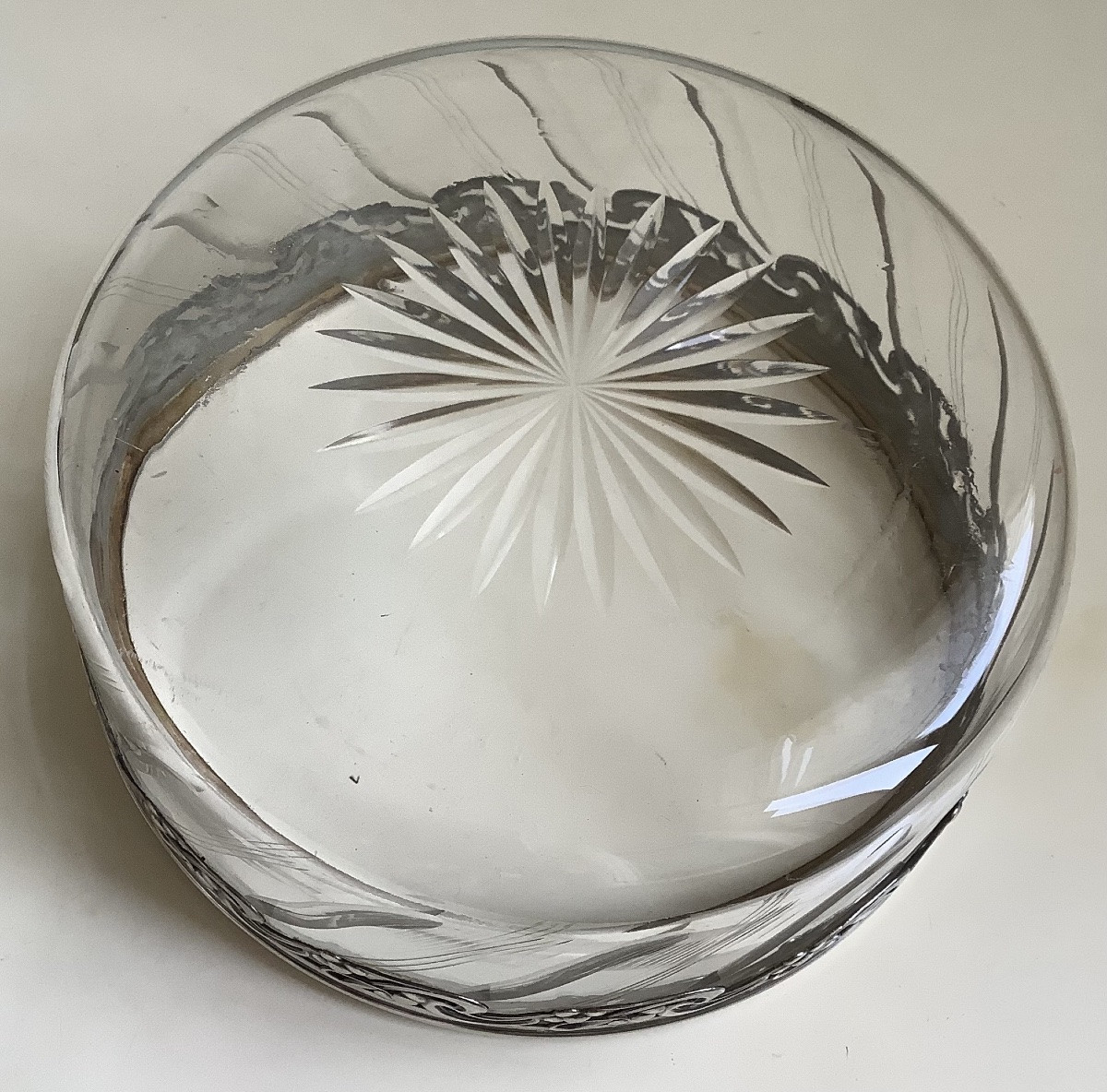 Service à caviar, bol en verre divisé époque 1900-photo-4