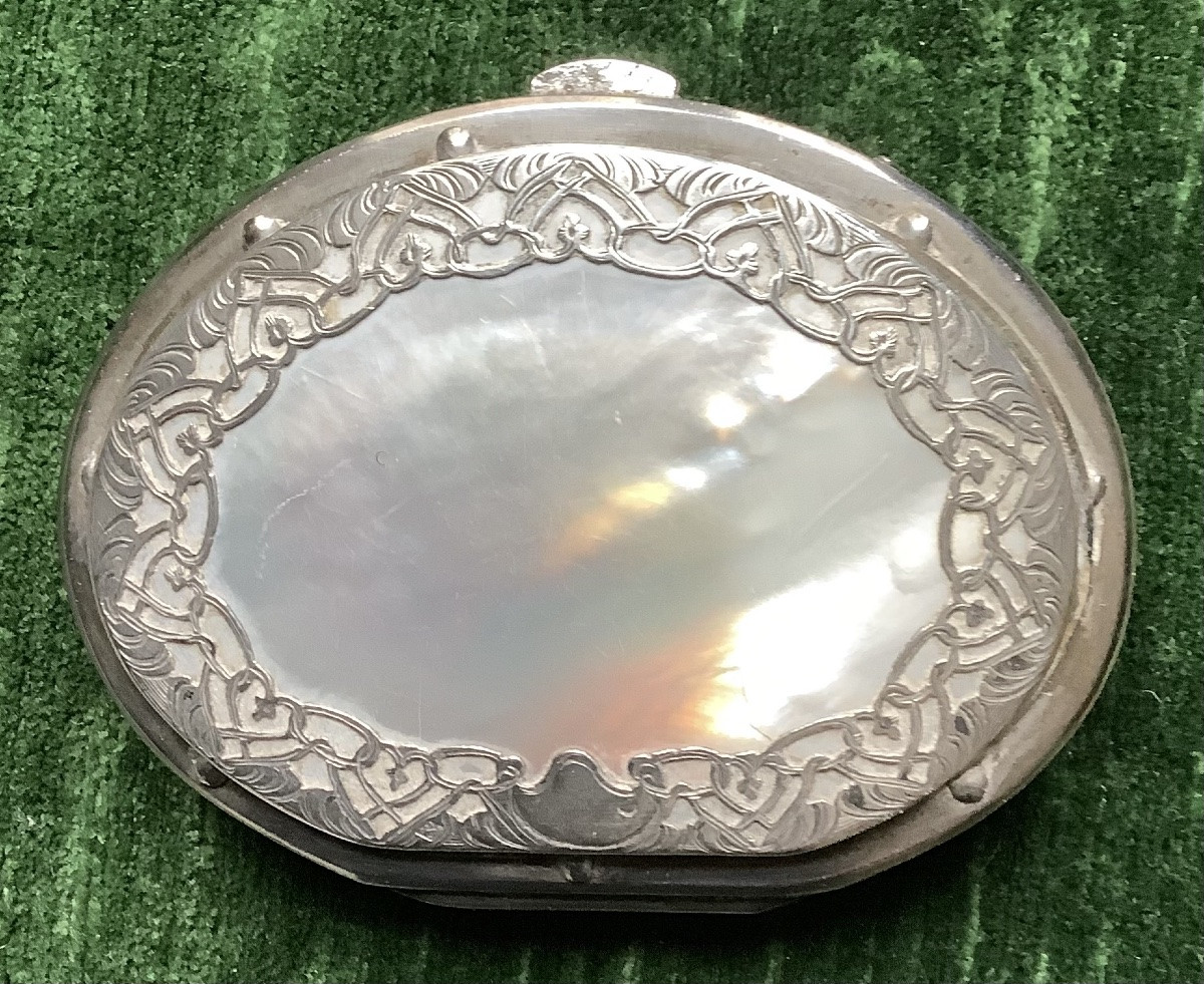 Porte monnaire  en nacre et argent -photo-3